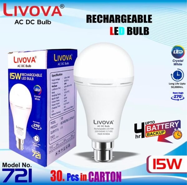 LIVOVA  AC DC  RECHARGEABLE LED BULB