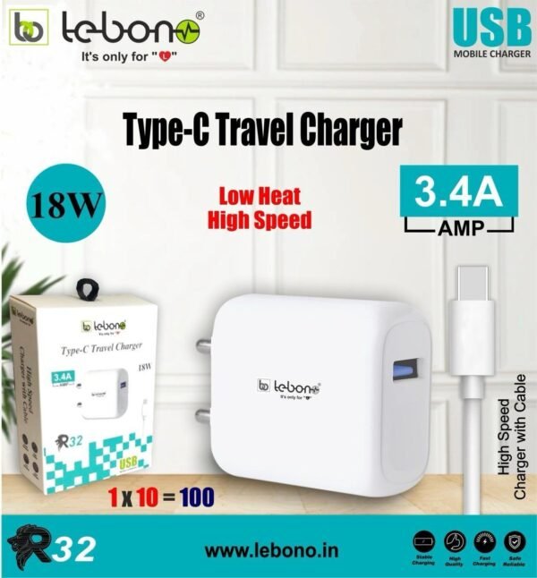 Lebon 3.4A   18W  TYPE-C