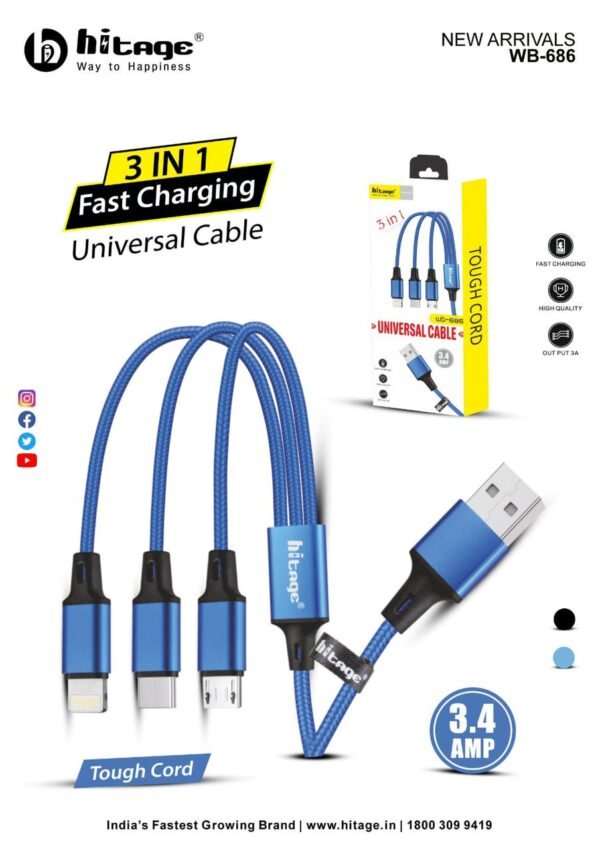 Hitage Universal  3 IN 1 Cable
