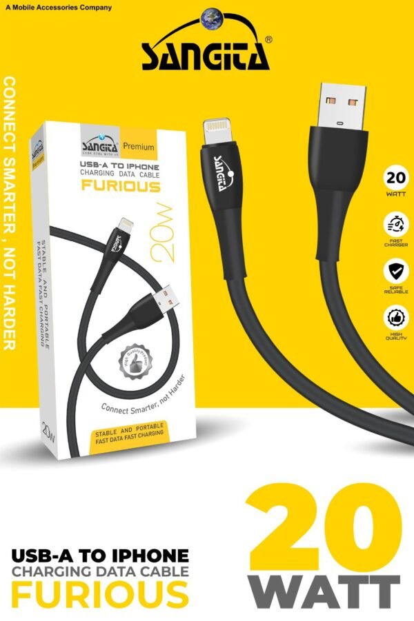 SANGITÀ USB-A TO IPHONE CHARGING 20W DATA CABLE FURIOUS