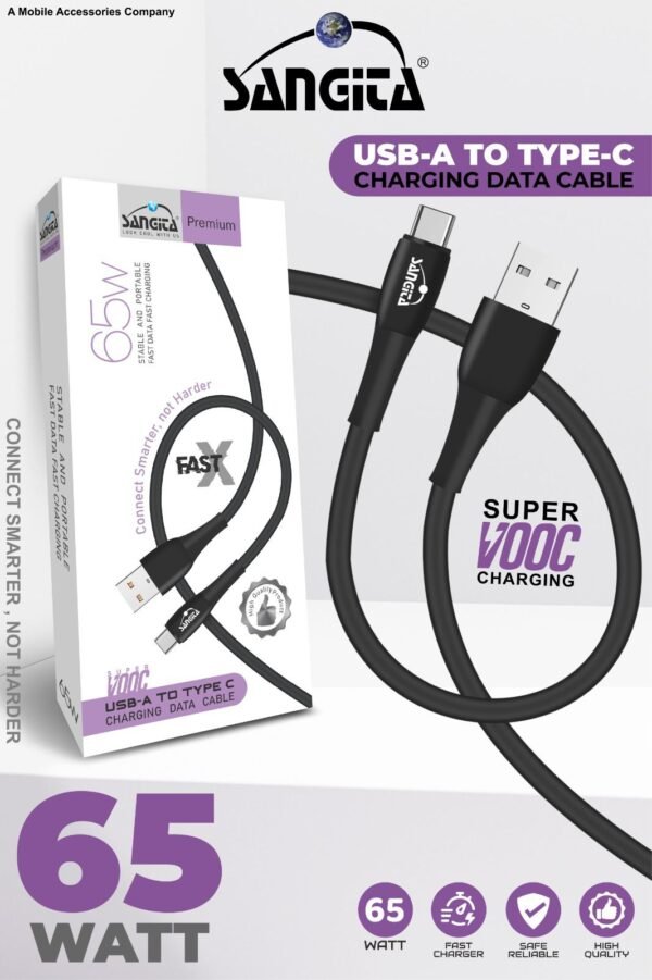 SANGITA USB-A TO TYPE-C CHARGING DATA CABLE 65W