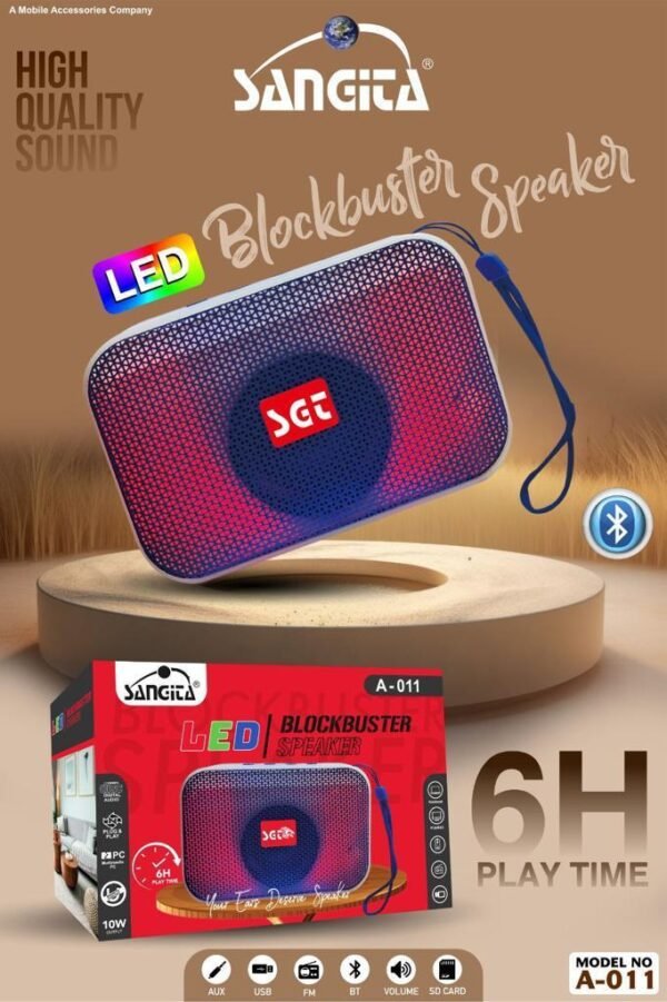 Sangita LED Blockbuster Speaker High Quality Sound 6h Play Time
