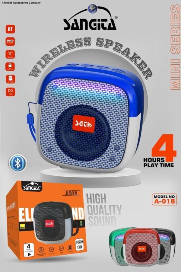 Sangita Wireless Speaker LED Blockbuster Speaker High Quality Sound 4h Play Time